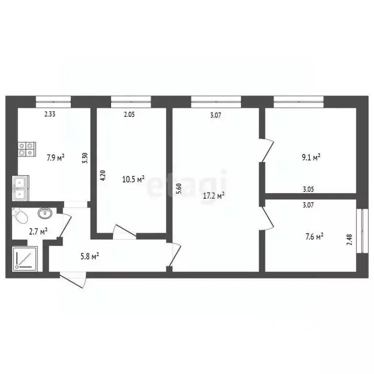 4-к кв. Архангельская область, Новодвинск ул. Димитрова, 23 (60.8 м) - Фото 1