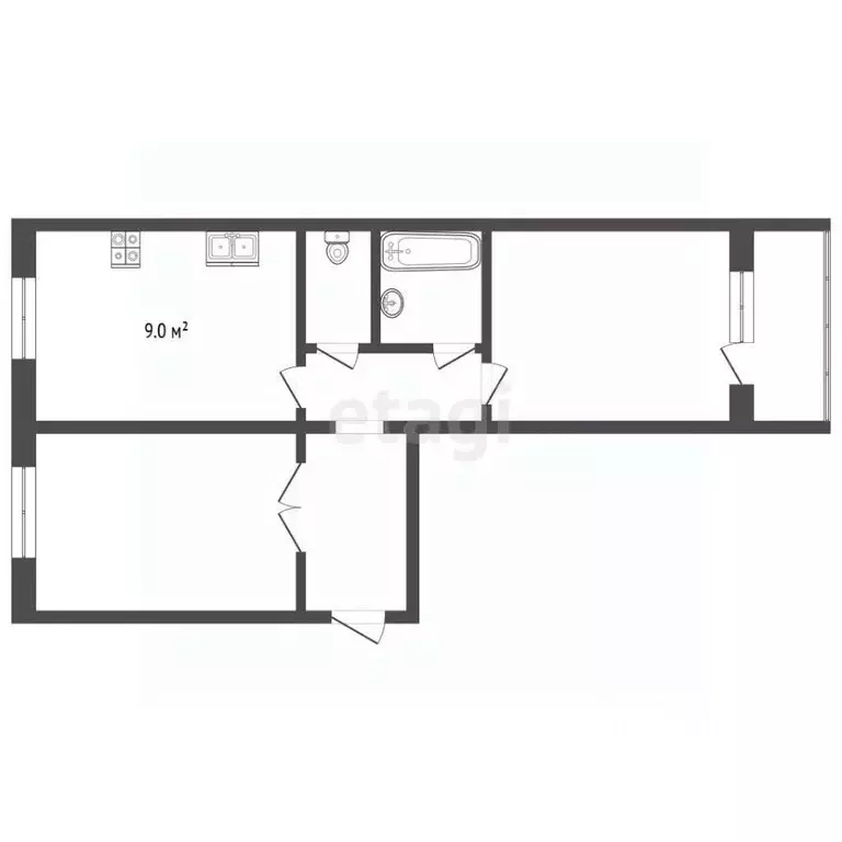 2-к кв. Ямало-Ненецкий АО, Муравленко ул. 70 лет Октября, 18 (53.0 м) - Фото 1