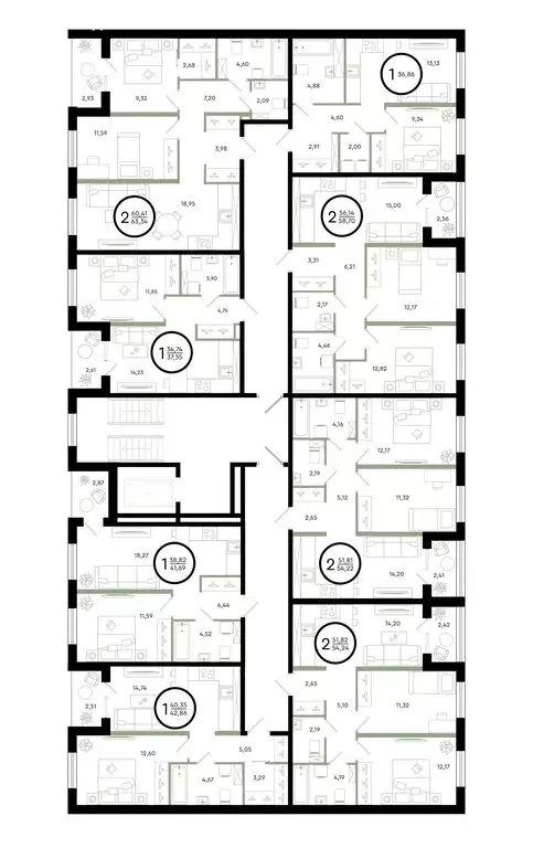 2-комнатная квартира: Тюмень, улица Александра Звягина, 6 (63.34 м) - Фото 1
