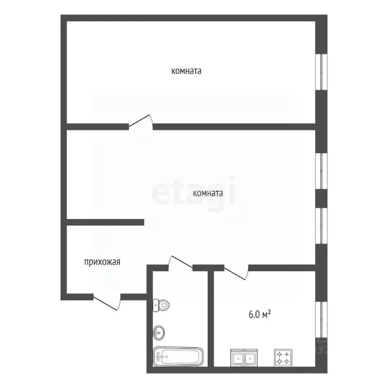2-к кв. Владимирская область, Муром Муромская ул., 19 (32.3 м) - Фото 1