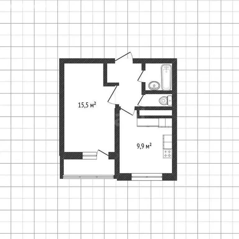 1-комнатная квартира: посёлок Дубовое, Чудесная улица, 6 (34.7 м) - Фото 1