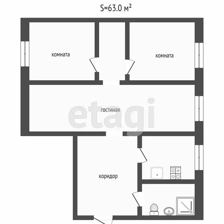 3-комнатная квартира: Пятигорск, улица Юлиуса Фучика, 23 (74 м) - Фото 0