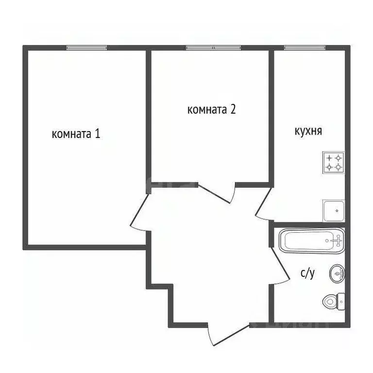 2-к кв. Башкортостан, Уфа ул. Бородинская, 9 (44.8 м) - Фото 2
