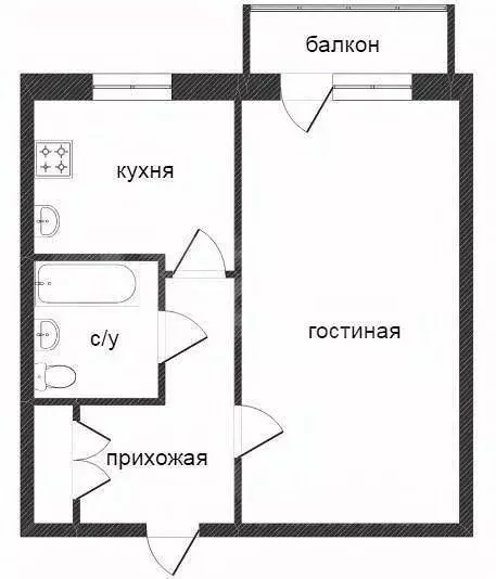 1-к кв. Костромская область, Кострома Давыдовский-2 мкр, 71 (33.3 м) - Фото 2