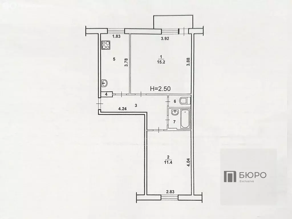 2-комнатная квартира: Волжский, улица Пушкина, 160 (43.9 м) - Фото 1