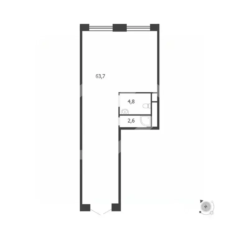 Помещение свободного назначения в Москва 3-я оч., Шагал жилой ... - Фото 2