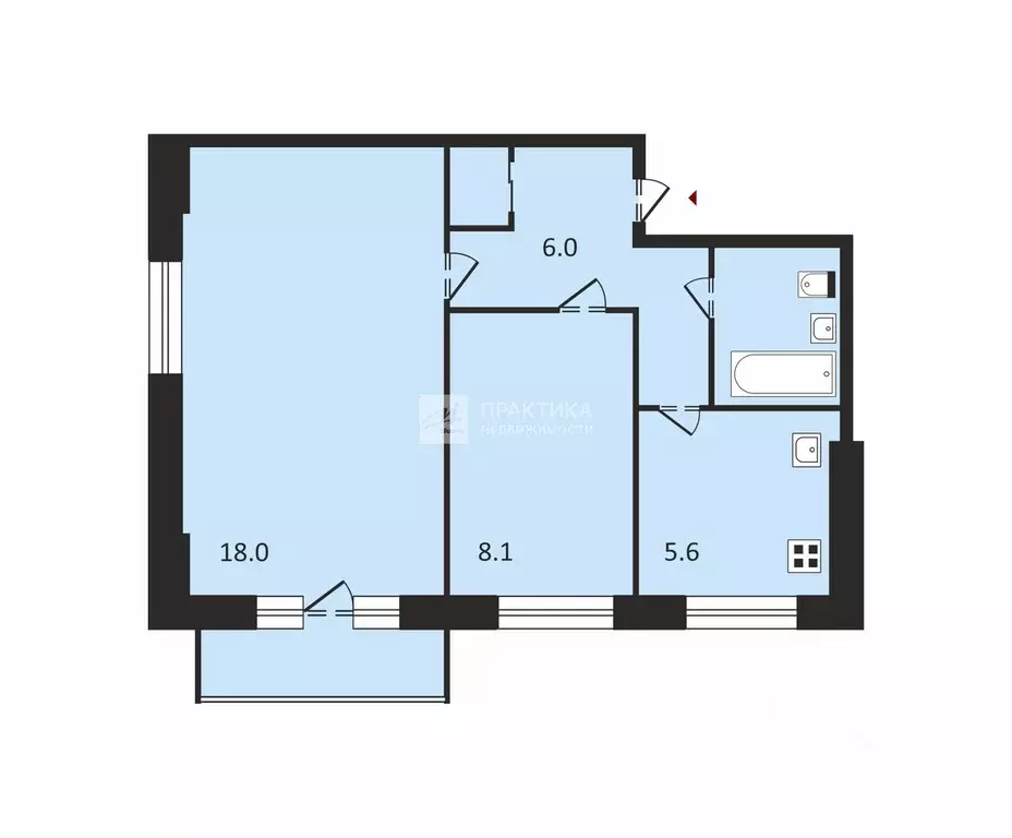2-к кв. Москва ул. Удальцова, 43 (41.2 м) - Фото 1