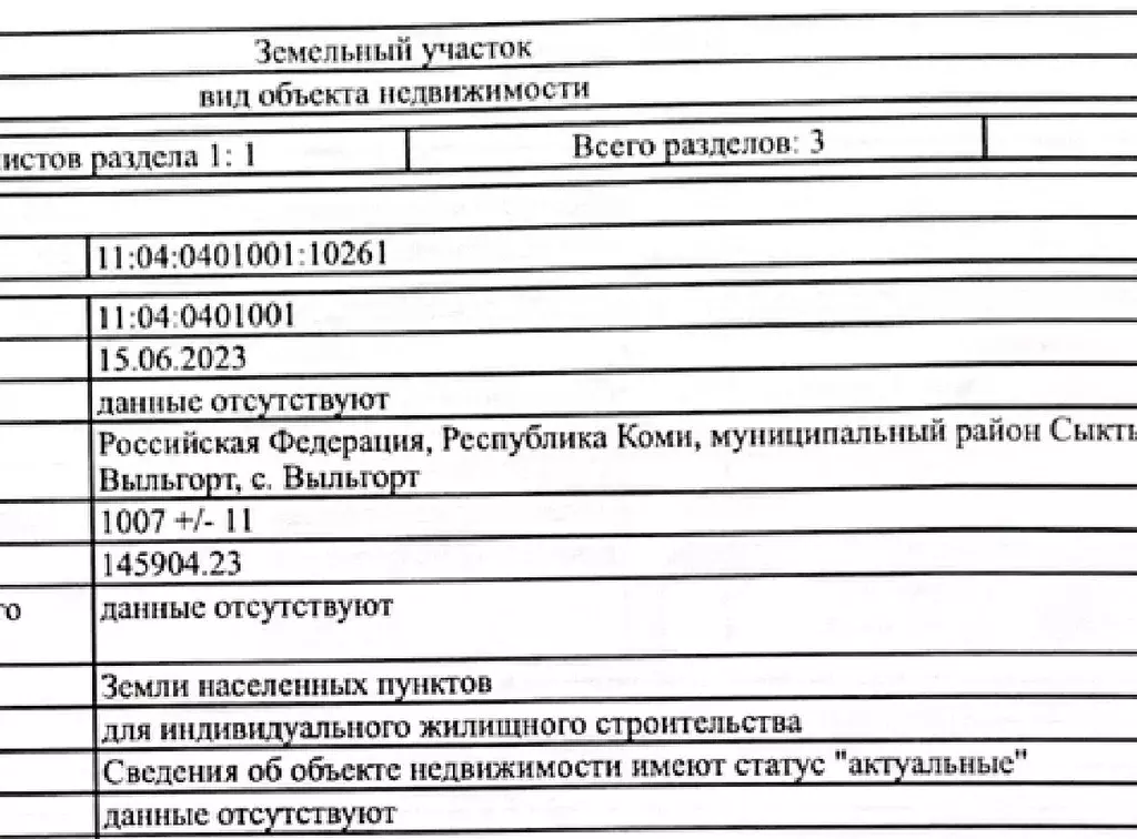Участок в Коми, Сыктывдинский район, с. Выльгорт, пос. Снегири  (10.0 ... - Фото 1