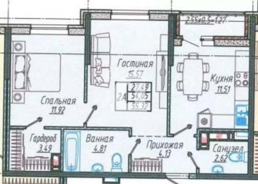 2-комнатная квартира: Краснодар, улица имени Генерала Корнилова, 10 ... - Фото 0