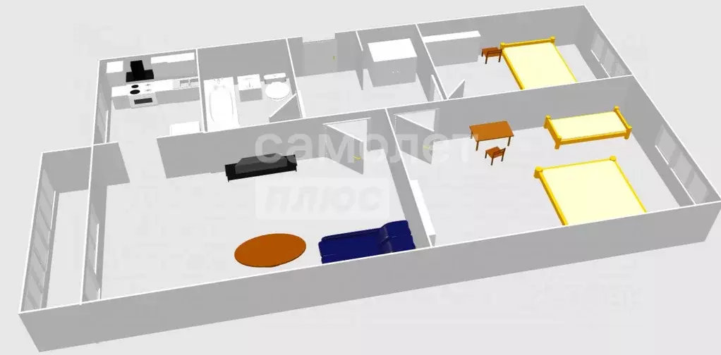 3-к кв. Ивановская область, Кохма ул. Кочетовой, 40 (60.9 м) - Фото 2