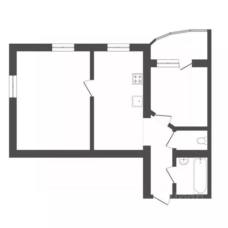 2-к кв. Тюменская область, Тюмень Мельничная ул., 8 (61.4 м) - Фото 2