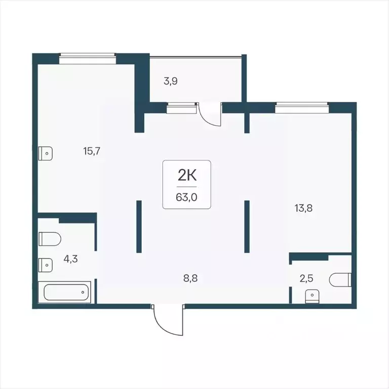 2-к кв. Новосибирская область, Новосибирск Кедровая ул., 80/3 (63.0 м) - Фото 0