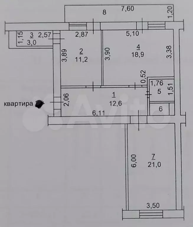 2-к. квартира, 70 м, 8/10 эт. - Фото 0