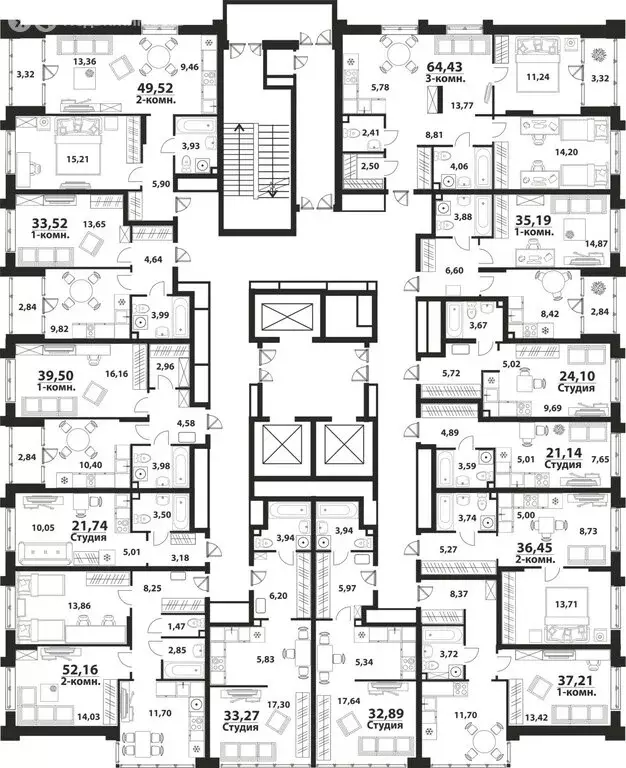 1-комнатная квартира: Ульяновск, 19-й микрорайон, ЖК Аквамарин-2, 1 ... - Фото 2
