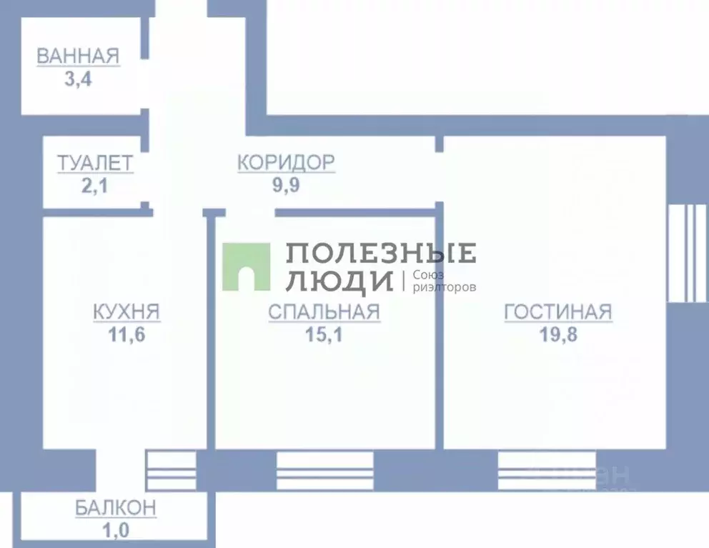 2-к кв. Тамбовская область, Тамбов ул. Подвойского, 6В (62.0 м) - Фото 1