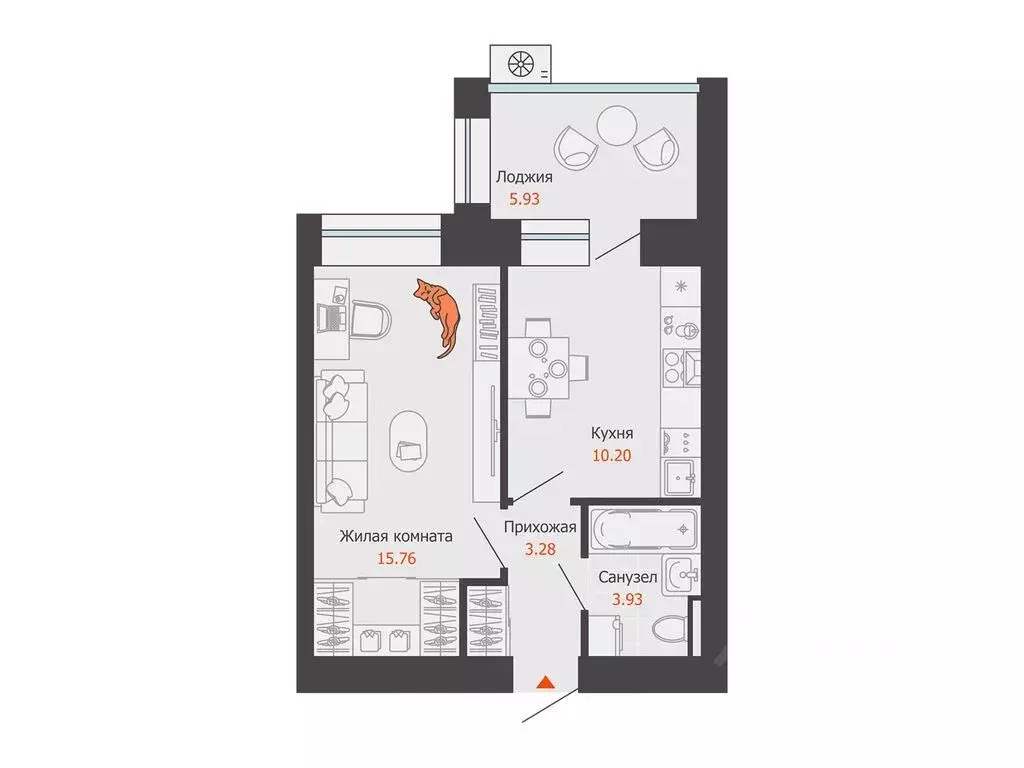 1-к кв. Удмуртия, Завьяловский район, с. Первомайский Икигай жилой ... - Фото 1