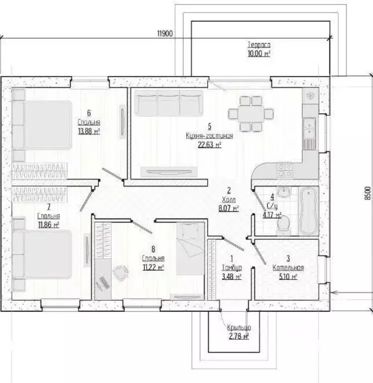 Дом в Тверская область, Калининский муниципальный округ, д. Гришкино ... - Фото 2