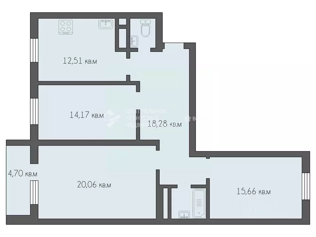3-к кв. Рязанская область, Рязань Введенская ул., 135 (87.2 м) - Фото 2