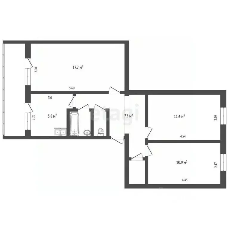 3-к кв. Крым, Алушта ул. Судакская (57.5 м) - Фото 1