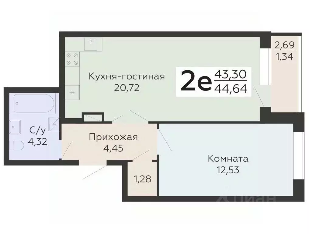 2-к кв. Воронежская область, Воронеж Никитинские сады жилой комплекс ... - Фото 0