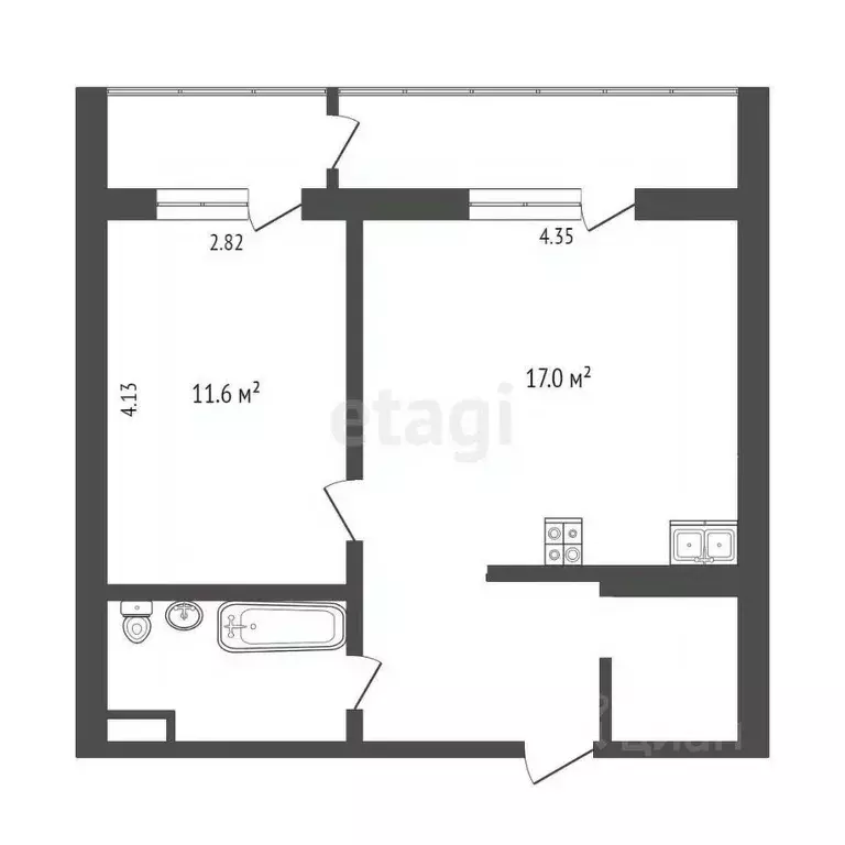 1-к кв. Челябинская область, Челябинск ул. Братьев Кашириных, 131б ... - Фото 2