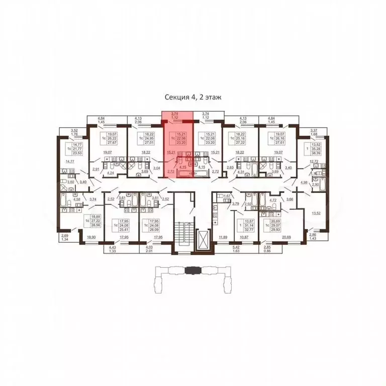 Квартира-студия, 23,2м, 5/6эт. - Фото 0