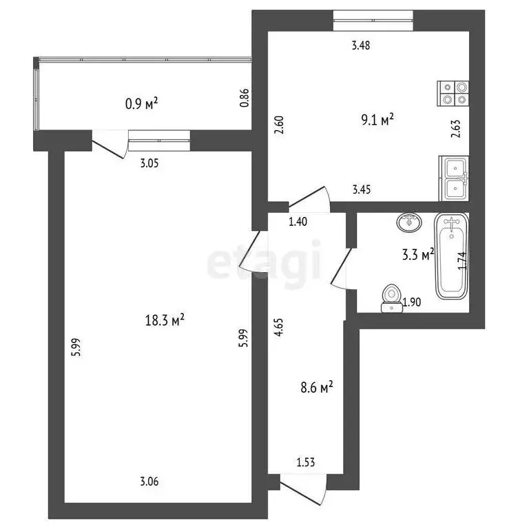 1-комнатная квартира: Стерлитамак, микрорайон Южный, улица Суханова, ... - Фото 1