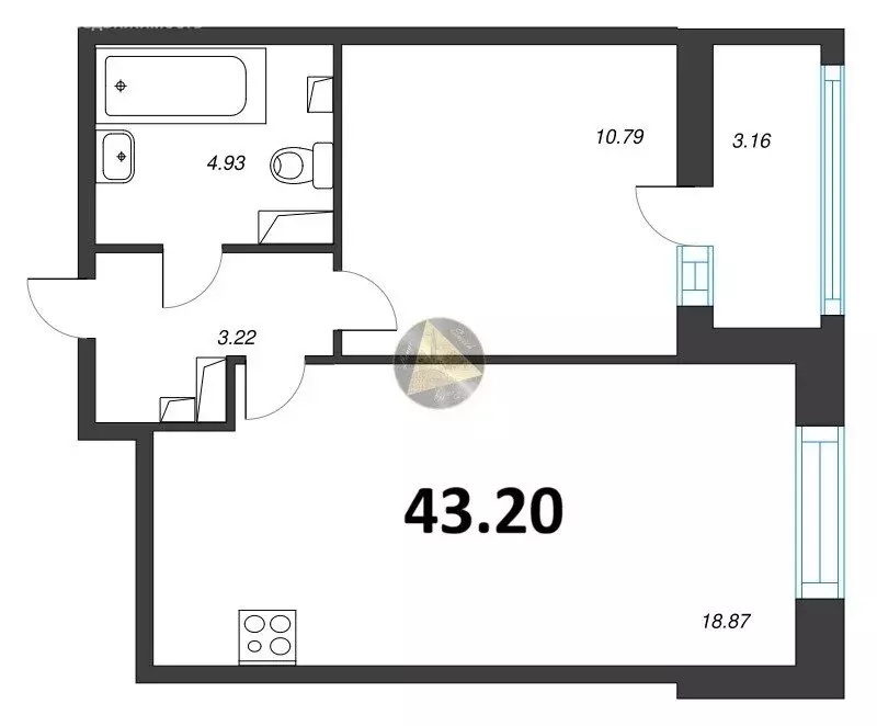 1-комнатная квартира: Санкт-Петербург, Среднерогатская улица, 13к1 ... - Фото 1