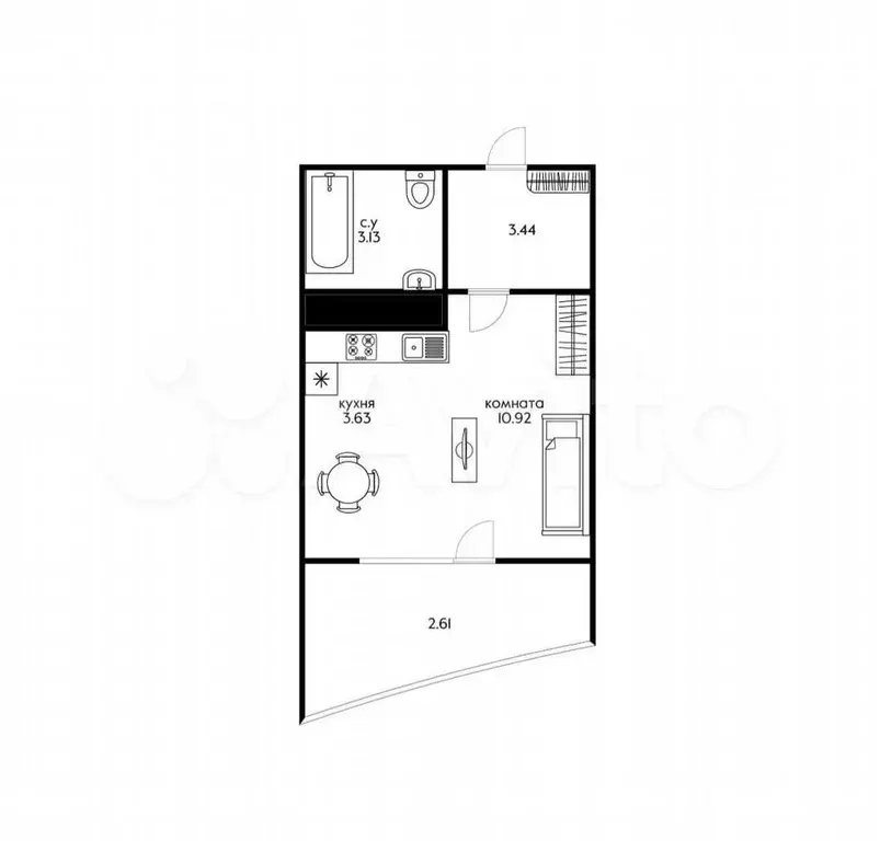 Квартира-студия, 24 м, 9/16 эт. - Фото 0
