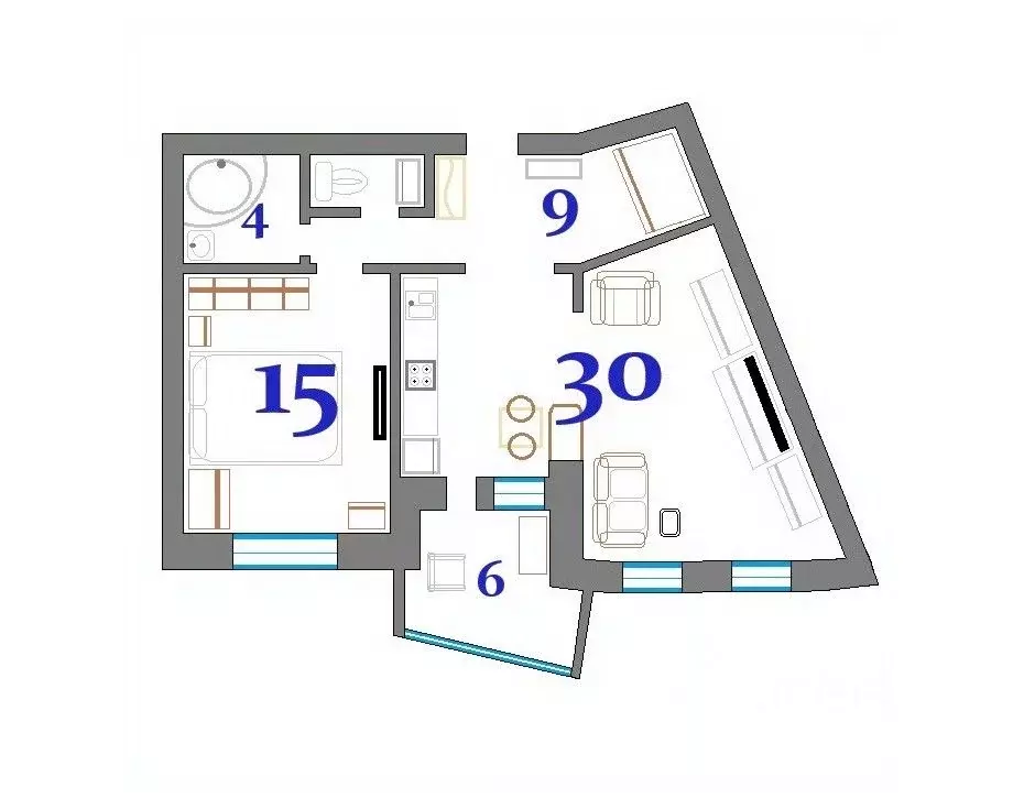 2-к кв. Московская область, Одинцово ул. Гвардейская, 9 (65.0 м) - Фото 0