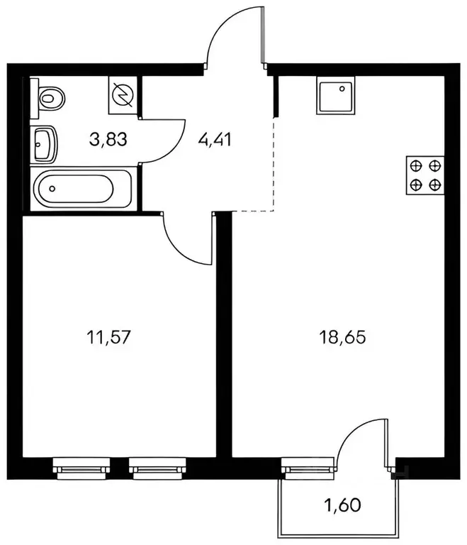 1-к кв. Москва Измайловский проезд, 5А (40.0 м) - Фото 1