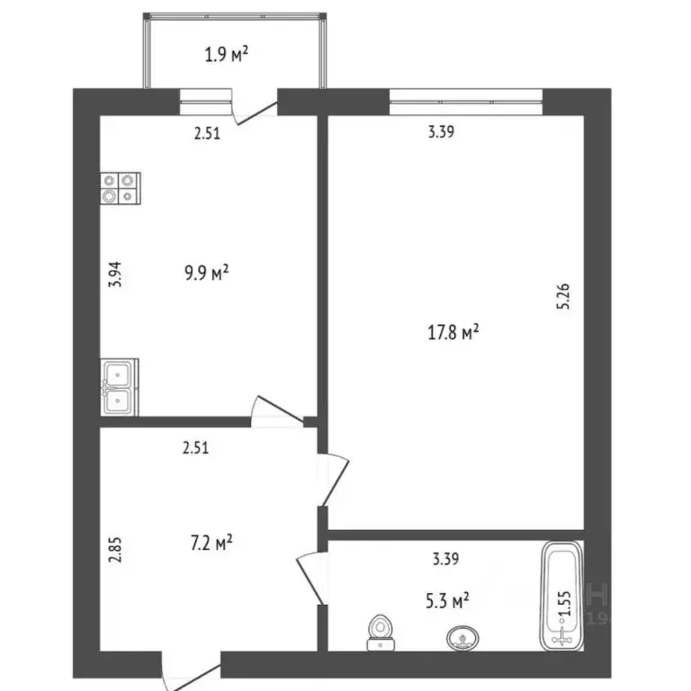 1-к кв. Тюменская область, Тюмень ул. Московский Тракт, 85к1 (40.5 м) - Фото 2