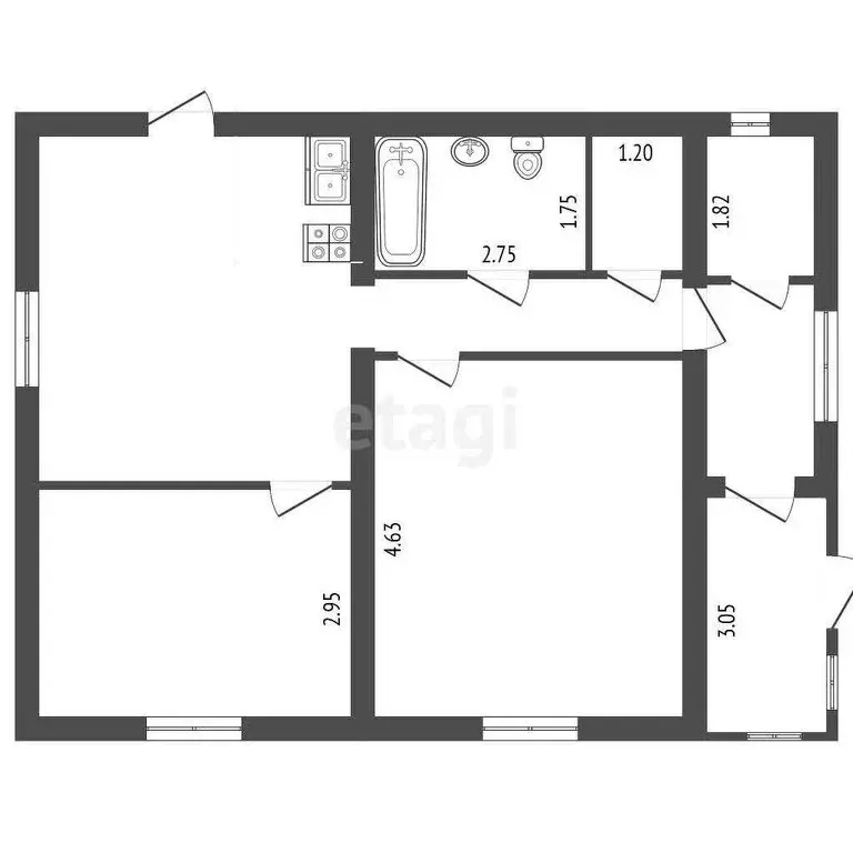 Дом в Тобольск, улица А.Е. Звягина (78 м) - Фото 1