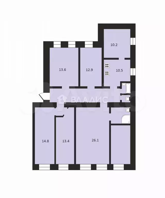 6-к. квартира, 136,1 м, 5/6 эт. - Фото 0