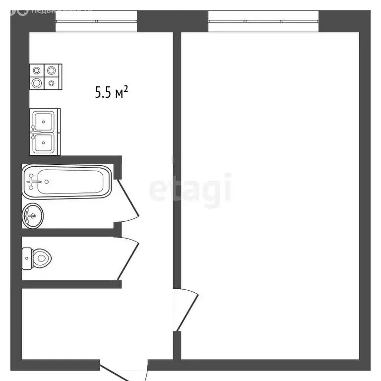 1-комнатная квартира: Кемерово, проспект Химиков, 19А (30.3 м) - Фото 1