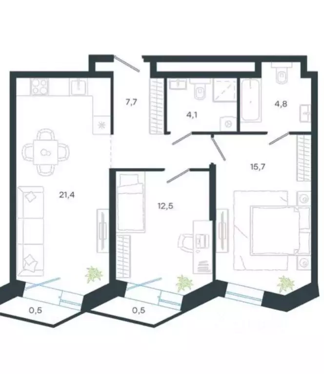 2-к кв. Москва Волоколамское ш., 81/2с6 (70.0 м) - Фото 1