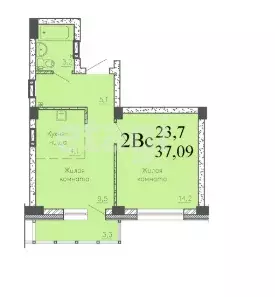 Продаётся 2-к квартира, 37 м - Фото 0
