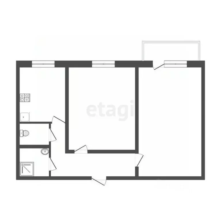 2-к кв. Смоленская область, Смоленск Кловская ул., 42 (53.5 м) - Фото 1