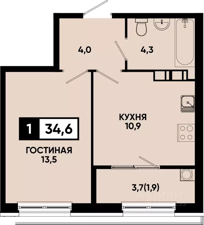 1-к кв. Ставропольский край, Кисловодск Моя Легенда жилой комплекс ... - Фото 0