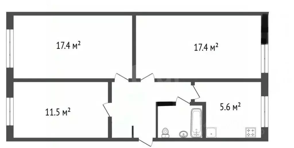 3-к кв. Свердловская область, Екатеринбург ул. Испытателей, 12А (59.9 ... - Фото 2