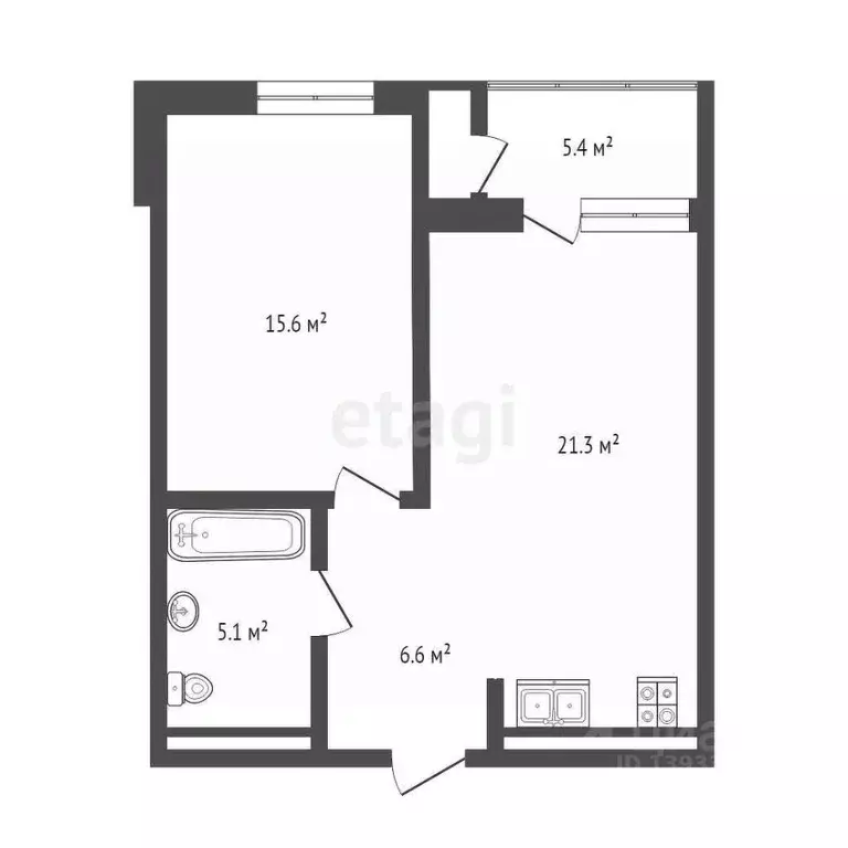 1-к кв. Тюменская область, Тюменский муниципальный округ, д. Дударева ... - Фото 1