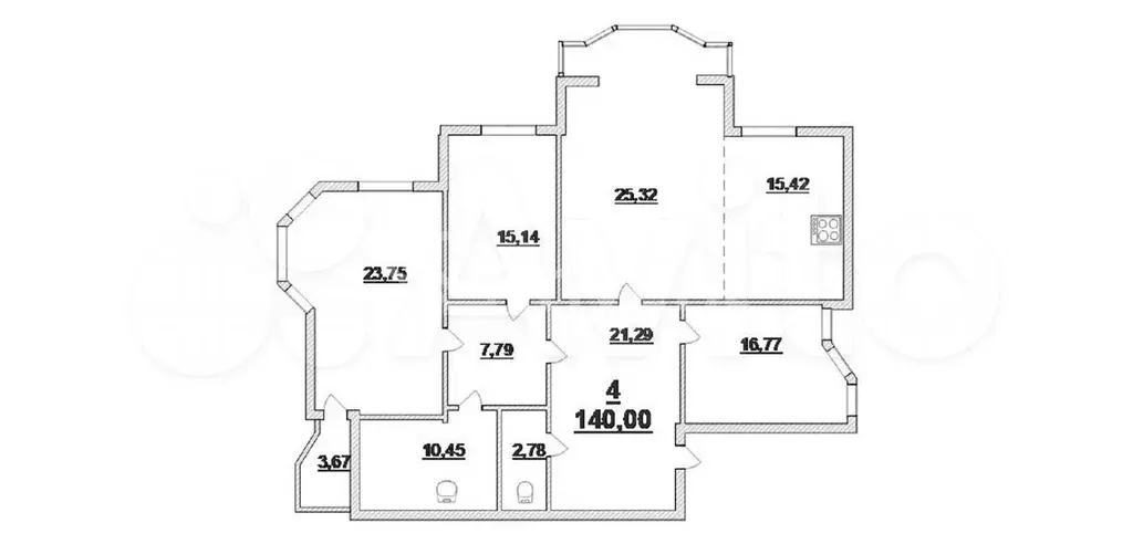 4-к. квартира, 140 м, 2/6 эт. - Фото 0