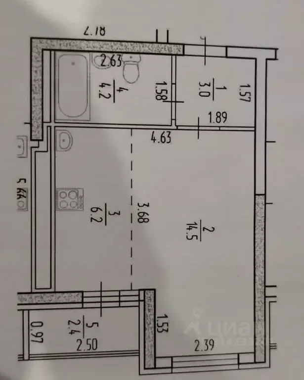 Студия Башкортостан, Уфа ул. Коммунаров, 7 (28.0 м) - Фото 0