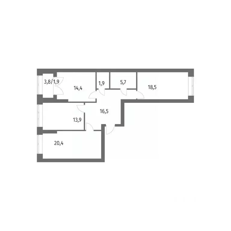 3-к кв. Санкт-Петербург ул. Академика Константинова, 1к1 (93.2 м) - Фото 0
