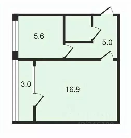 Квартира, 1 комната, 30.3 м - Фото 1