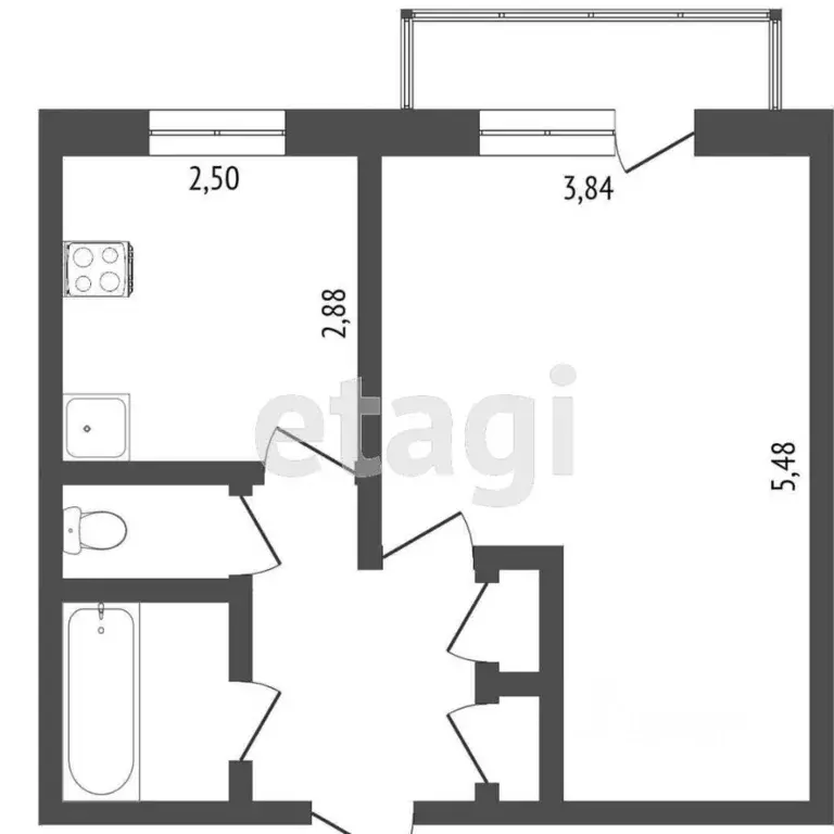 1-к кв. Санкт-Петербург ул. Руставели, 58К1 (34.2 м) - Фото 1