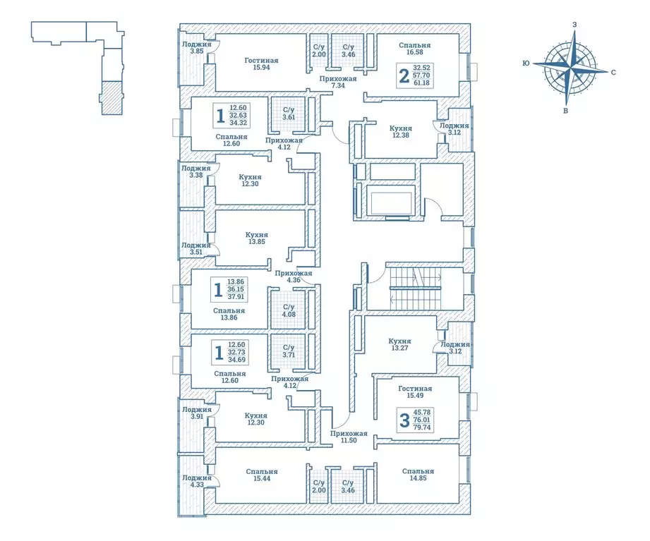 3-к кв. Московская область, Щелково городской округ, Монино пгт ул. ... - Фото 2