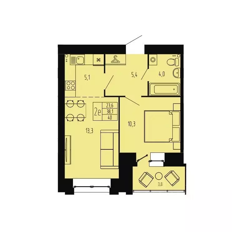 2-к кв. Архангельская область, Архангельск проезд Сибиряковцев, 1к1 ... - Фото 1