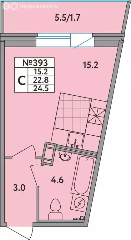 Квартира-студия: Новое Девяткино, Главная улица, 2 (24.5 м) - Фото 1