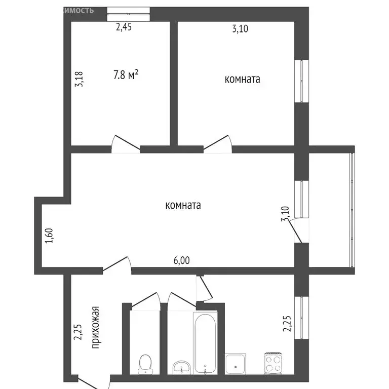 3-комнатная квартира: Тобольск, 4-й микрорайон, 5 (49.3 м) - Фото 0